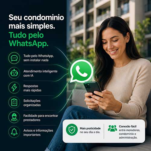gestão condominial pelo WhatsApp para Moradores